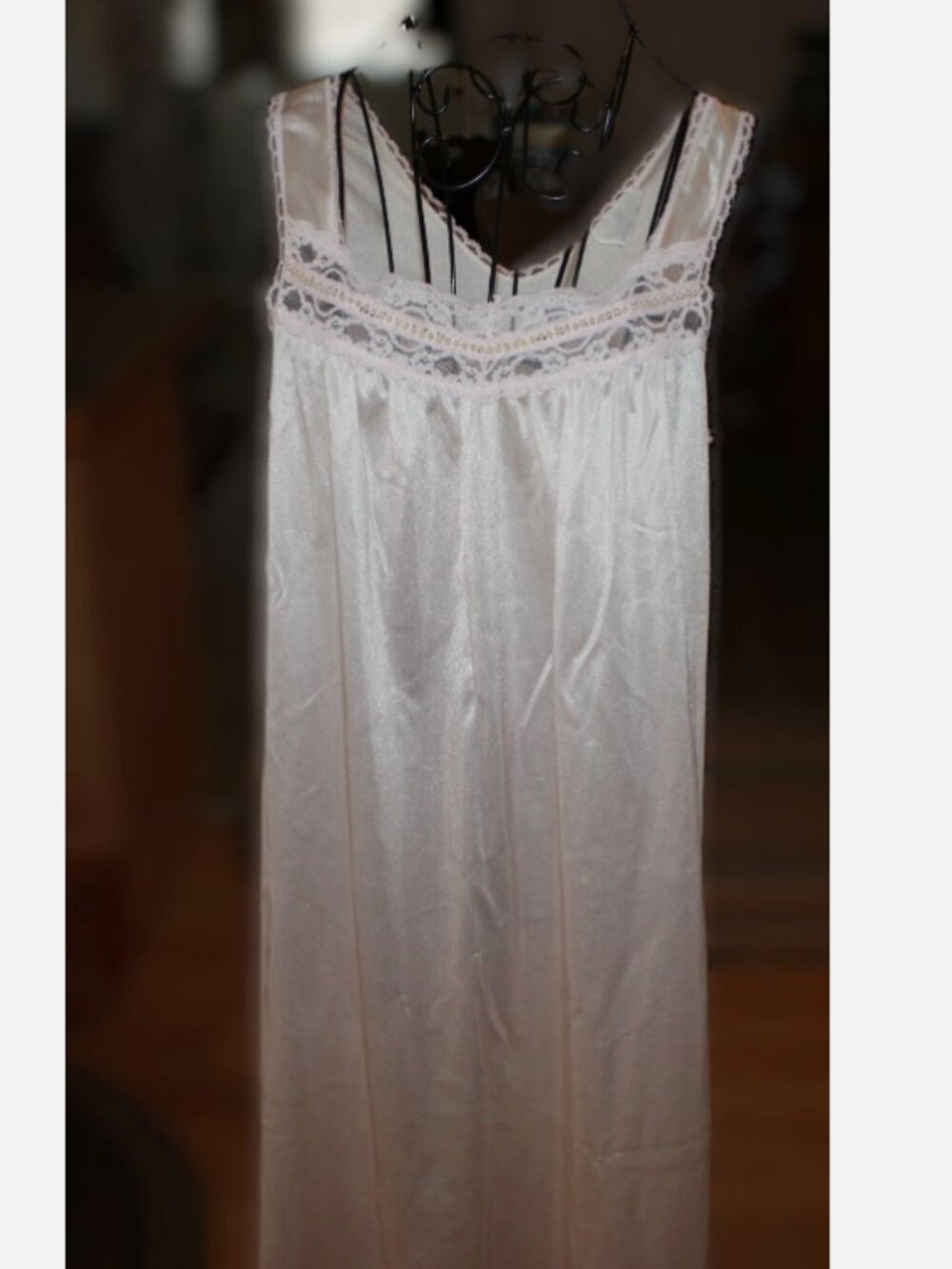 Innermost Pink Sleeveless Nylon Nightgown White Lace Trim M 12/14 Sleepwear